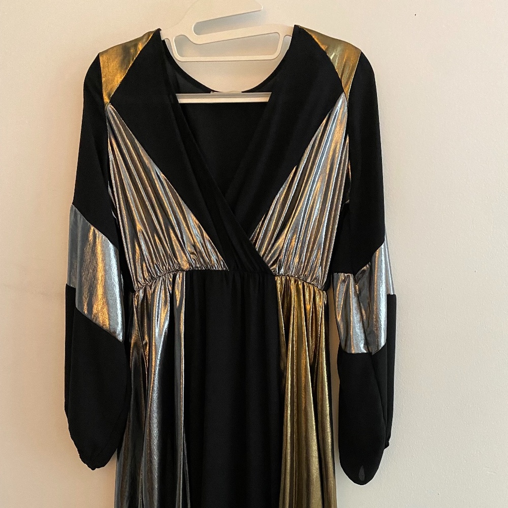 Dixie Metallic Gold/Black/Silver Dress